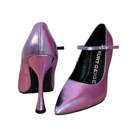 Metallic Vegan Leather High Heels - Picture 1 of 8